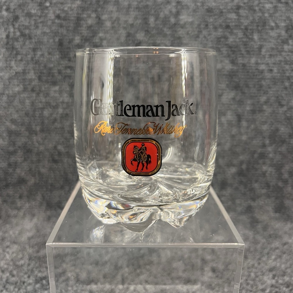 Jack Daniel Gentleman Jack Swirl Bottom Tennessee Whiskey Glass Red Horseman